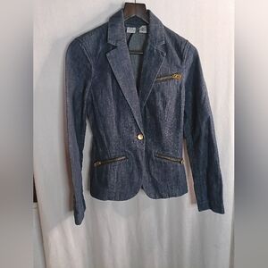 A/x Armani Exchange Denim Jacket Fitted Blazer Women's Small